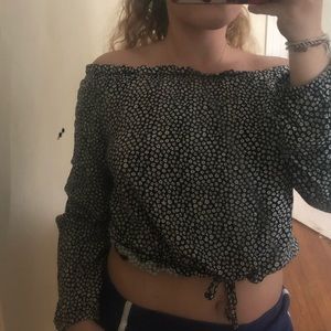 Off the Shoulder Floral Shirt